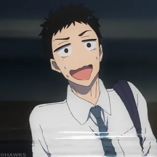 🎏 animé, gêné, sourire, personnage, dessin animé telegram sticker