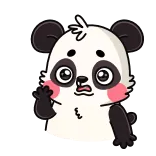 😱 판다, 귀여운, 스티커, 만화, 동물, 포유류 whatsapp sticker