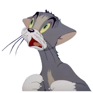 ✌️ Tom Cat Tom and Jerry dessin animé, chat, choqué, surpris, drôle, Tom et Jerry telegram sticker