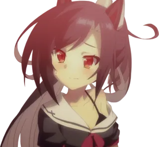 😥 anime, cat girl, cute, kawaii, manga, red hair, girl whatsapp sticker