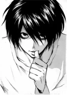 😡 L Lawliet Death Note 애니메이션, 데스노트, L Lawliet, 탐정, 만화 telegram sticker