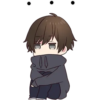 😶 SAD Anime, Chico, Triste, Chibi, Lindo, Solo telegram sticker