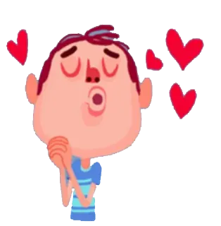 😍 liefde, harten, cartoon, personage telegram sticker