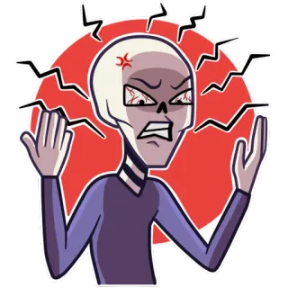 😫 arrabbiato, contrariato, frustrato, scheletro, cartone animato telegram sticker