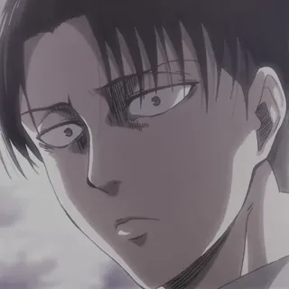 ⛓ Levi Ackerman Attack on Titan anime, character, serious, expression, levi ackerman telegram sticker