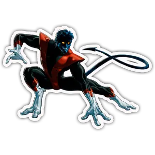 🐍 Nightcrawler X-Men Nightcrawler, X-Men, Marvel Comics, superhéroe, mutante, teletransportación whatsapp sticker