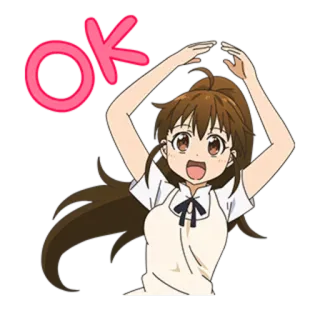 👍 OK ok, fille anime, accord, approbation, positif telegram sticker