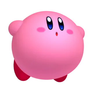 💨 Kirby różowy, słodki, gra wideo, Nintendo, okrągły telegram sticker