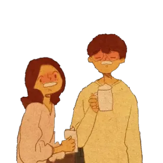 🥛 pasangan, kartun, kopi, cinta, imut telegram sticker