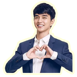 ❤️ portrait, smiling, heart symbol, suit, man, korean, actor telegram sticker