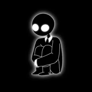 😐 silhouette, dark, sad, depressed, lonely, cartoon telegram sticker
