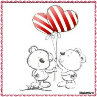 🔆 beruang, balon, kartun, cinta, persahabatan, hati, imut telegram sticker