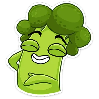 ☺️ 브로콜리, 채소, 음식, 만화, 캐릭터, 귀여운, 스티커 telegram sticker