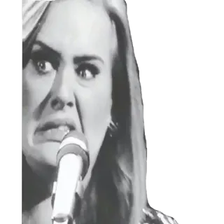 😒 Adele cantor, microfone, concerto, música, engraçado, meme telegram sticker