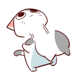 😶 cat, animal, cute, chibi, anime telegram sticker