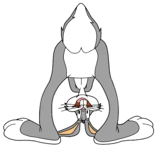 😃 Bugs Bunny Looney Tunes dibujos animados, conejo, al revés, animación, gracioso telegram sticker