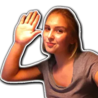 ✋ mujer, chica, saludando, saludo, hola, amigable, persona, retrato telegram sticker