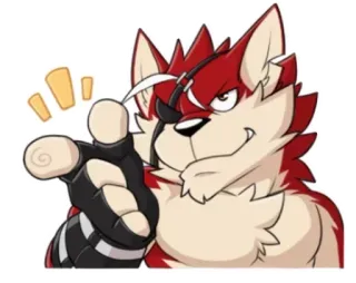 😏 Furry, Antro, Lupo, Pirata, Benda sull'occhio, Animale, Personaggio telegram sticker