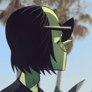 😦 Murdoc Niccals Gorillaz Gorillaz, Murdoc Niccals, Kartun, Pisau, Musik, Band virtual, Jahat, Pemain bass telegram sticker