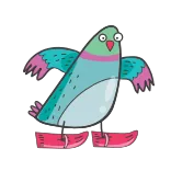 🏂 taube, vogel, cartoon, lustig, tier, sticker telegram sticker