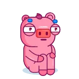 😡 pig, cartoon, animal, pink, character, illustration, funny whatsapp sticker
