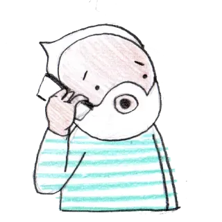 😥 Dibujo animado, Personaje, Teléfono, Comunicación, Dibujo, Adhesivo telegram sticker