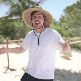 😄 MrBeast MrBeast, YouTube, Content Creator, Influencer, Strand, Hut telegram sticker