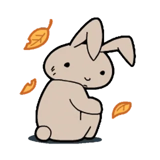 🐰 bunny, rabbit, autumn, fall, leaves, animal, cute telegram sticker