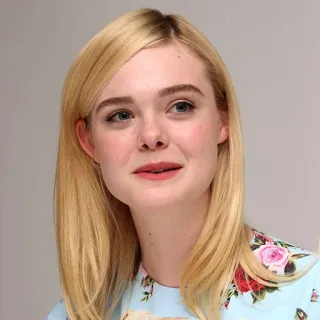 😂 Elle Fanning, Schauspielerin, Porträt, blond, Promi whatsapp sticker