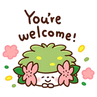 ☺️ You're welcome! welcome, greeting, flowers, cute, happy telegram sticker