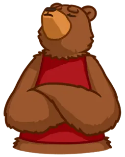 😤 urso, animal, desenho animado, personagem, urso pardo telegram sticker