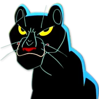 😠 pantera negra, animal, gato, dibujos animados telegram sticker