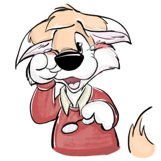 😥 Cartoon, Weinend, Traurig, Tier, Fuchs, Figur, Emotional telegram sticker