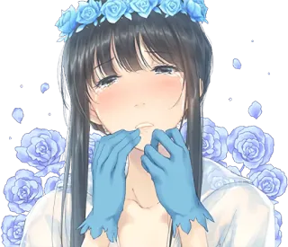 😭 Anime, Pleurs, Fille, Roses, Illustration, Triste whatsapp sticker