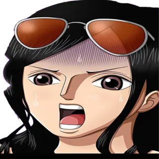 😱 Nico Robin One Piece Anime, Kartun, Khawatir, Perempuan, Karakter whatsapp sticker