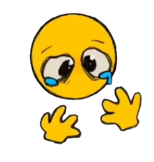 😢 Emoji, Traurig, Weinend, Cartoon, Emotion, Gelb telegram sticker
