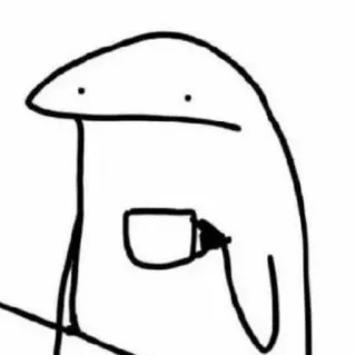 🙄 character, stick figure, simple, cup, coffee telegram sticker