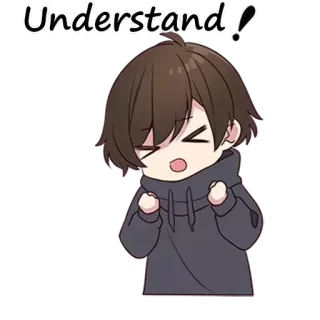 🌚 Understand! anime, chibi, emozionale, richiesta telegram sticker