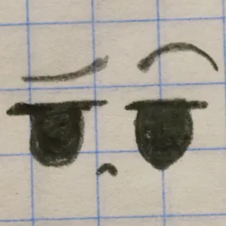 🤨 ojos, cara, expresión, dibujo, caricatura, minimalista telegram sticker