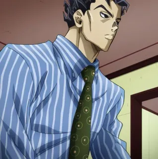 💥 personaje, corbata, camisa, anime, hombre whatsapp sticker