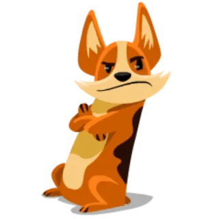 😠 enfadado, perro, corgi, dibujo animado, animal telegram sticker