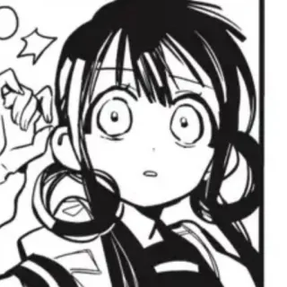 🍥 anime, manga, girl, black and white, cartoon, illustration telegram sticker