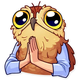 🥺 coruja, desenho animado, animal, pássaro, fofo, kawaii telegram sticker