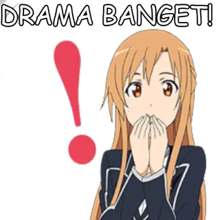 ❗ DRAMA BANGET! Anime, Exclamação, Drama, Chocado, Surpreso telegram sticker
