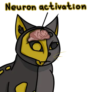 🧠 Neuron activation 神经元, 激活, 大脑, 猫, 科学, 生物学 telegram sticker