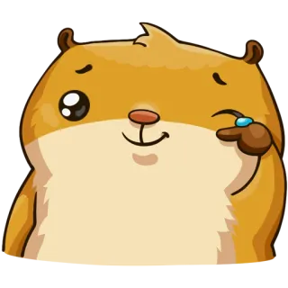 😢 仓鼠, 可爱, 卡通, 动物, 卡哇伊, 眨眼 whatsapp sticker