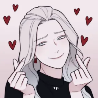 🌨 vrouw, harten, vingerhart, liefde, schattig whatsapp sticker