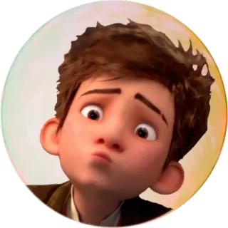 😗 cartone animato, ragazzo, animato, faccia whatsapp sticker