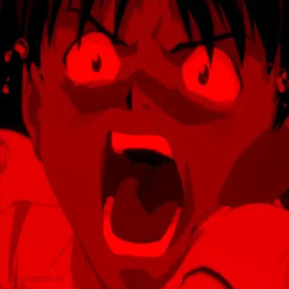 😡 Shinji Ikari Neon Genesis Evangelion Anime, Ira, Shock, Miedo, Frustración, Neon Genesis Evangelion telegram sticker