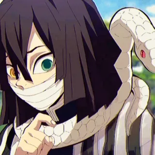 🐍 Obanai Iguro Demon Slayer anime, demon slayer, obanai iguro, snake, hashira, manga, character whatsapp sticker